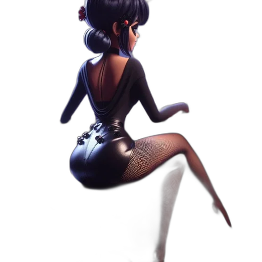 dress, robot, hair, crown, concept art, 3d render, fantasy art, cartoon transparent PNG cut-out
