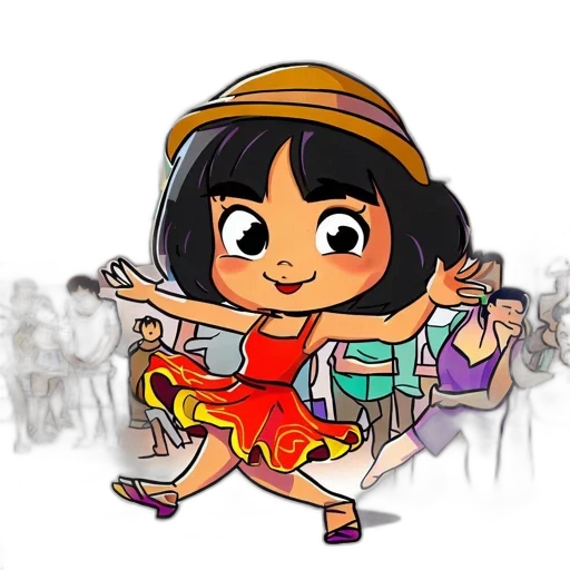 dress, jewelry, cartoon, concept art, anime, 3d render, vibrant, illustration transparent PNG cut-out