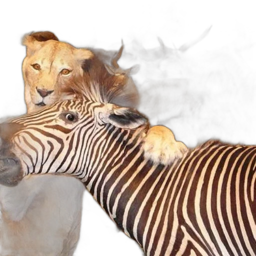 animal, photorealistic, group, african, animals, including, lion, zebra transparent PNG cut-out