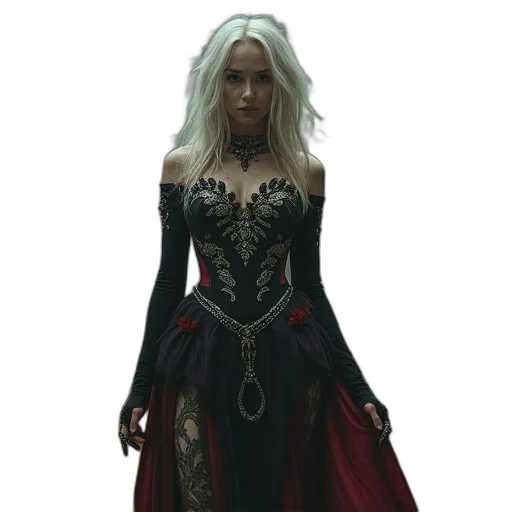 dress, fantasy art, concept art, comic book art, pixel art, dark, red, eliza transparent PNG cut-out