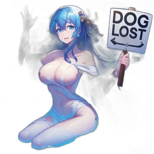 dress, staff, animal, pixel art, concept art, fantasy art, anime, blue transparent PNG cut-out