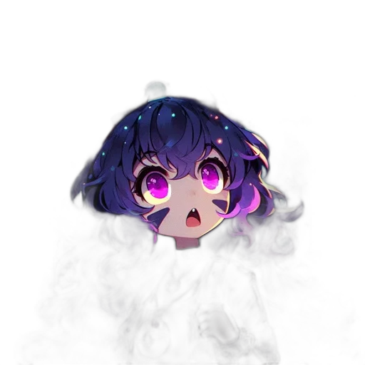 creature, mask, face, animal, pixel art, anime, concept art, vaporwave transparent PNG cut-out