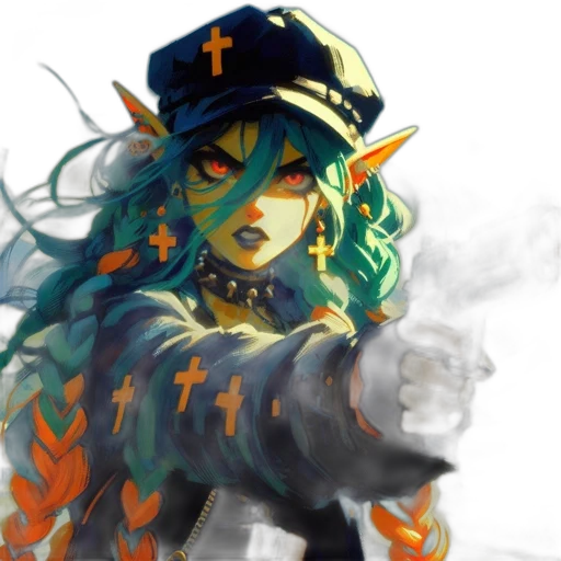 weapon, fantasy art, concept art, anime, watercolor, fire, neon lights, blue transparent PNG cut-out