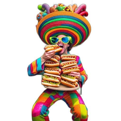 food, animal, robot, jacket, 3d render, concept art, colorful, individual transparent PNG cut-out