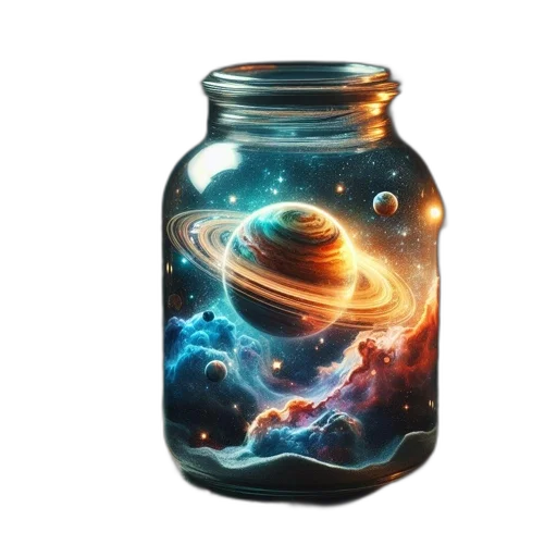 bottle, dress, concept art, fantasy art, 3d render, photorealistic, outer space, celestial transparent PNG cut-out