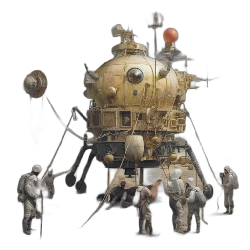 robot, weapon, staff, concept art, fantasy art, 3d render, outer space, underwater transparent PNG cut-out