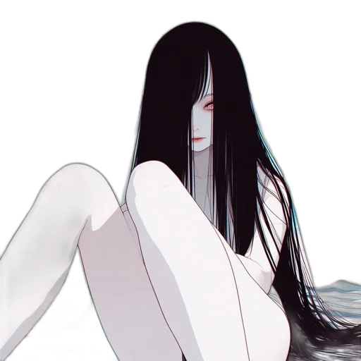 creature, dress, hair, mask, concept art, anime, pixel art, comic book art transparent PNG cut-out