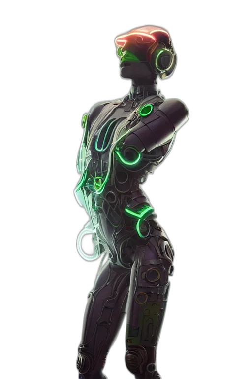 robot, jewelry, dress, staff transparent PNG cut-out
