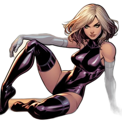 comic book art, concept art, cartoon, blonde-haired, green-eyed, animated, female, character transparent PNG cut-out