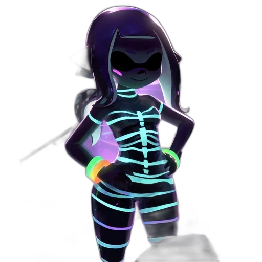 staff, robot, concept art, 3d render, cyberpunk, vaporwave, neon lights, neon transparent PNG cut-out