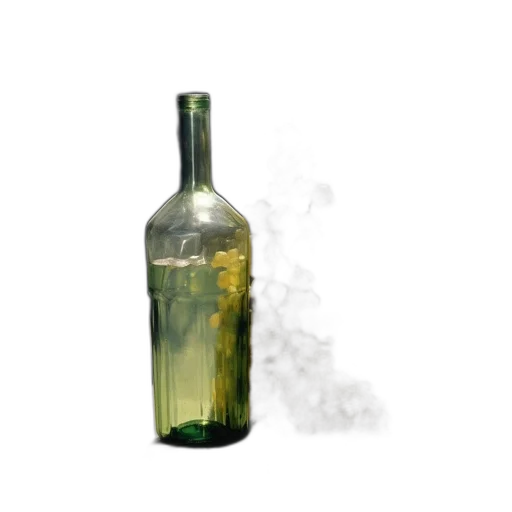bottle, weapon, food, staff, 3d render, photorealistic, concept art, green transparent PNG cut-out