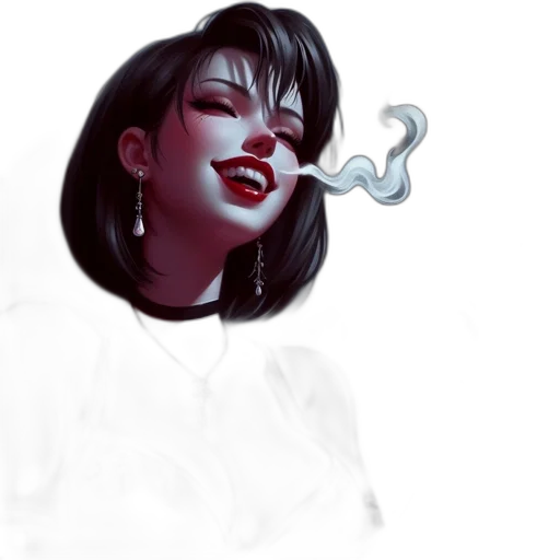 face, concept art, vaporwave, comic book art, photorealistic, neon lights, fire, fog transparent PNG cut-out