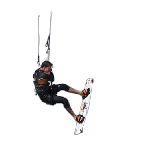 staff, 3d render, photorealistic, concept art, person, black, attire, kiteboarding transparent PNG cut-out
