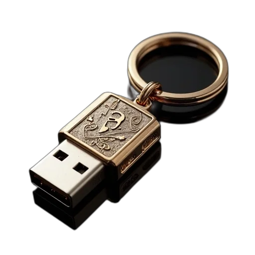 jewelry, 3d render, 32gb, usb, flash, drive, key, ring transparent PNG cut-out