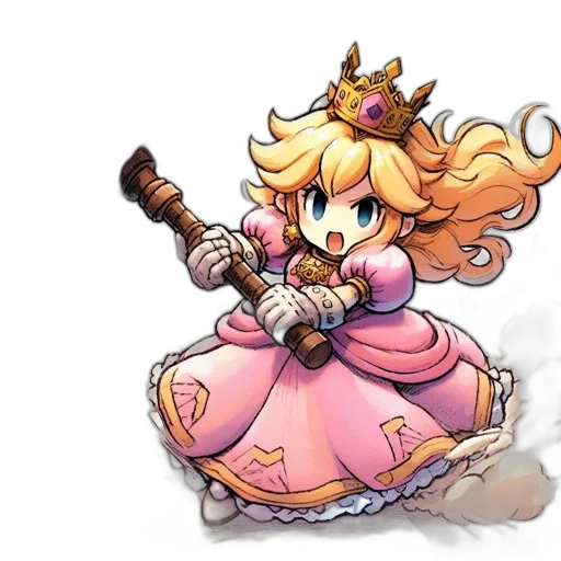 crown, staff, weapon, dress, concept art, pixel art, fantasy art, watercolor transparent PNG cut-out
