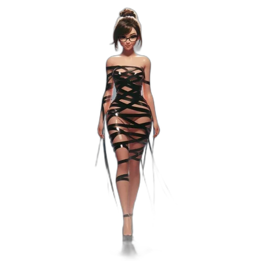 dress, concept art, 3d render, fantasy art, photorealistic, animated, character, walks transparent PNG cut-out
