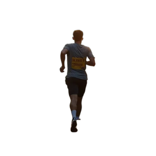 3d render, pixel art, photorealistic, concept art, man, running, city, marathon transparent PNG cut-out
