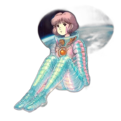 creature, robot, weapon, sword, vaporwave, anime, concept art, pixel art transparent PNG cut-out