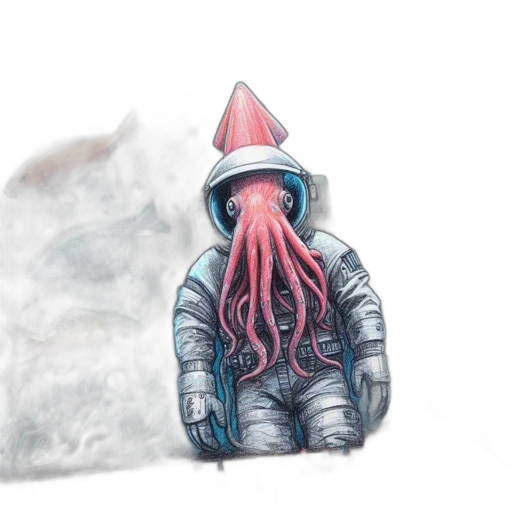 creature, jacket, mask, hat, concept art, watercolor, 3d render, fantasy art transparent PNG cut-out