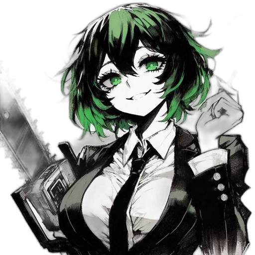 weapon, staff, jacket, face, anime, comic book art, concept art, pixel art transparent PNG cut-out