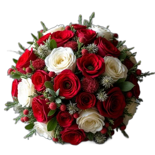 crown, flower, red, christmas transparent PNG cut-out