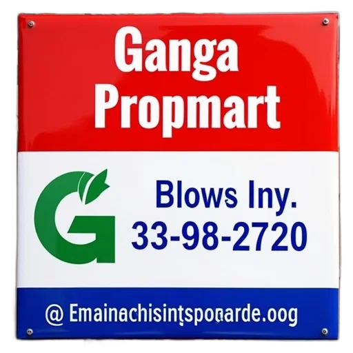 red, white, sign, text, ganga, propmart, bold, letters transparent PNG cut-out