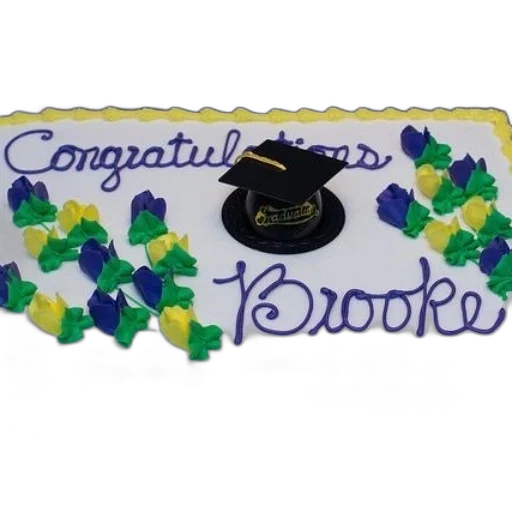 graduation, cake, name, brooke, written transparent PNG cut-out