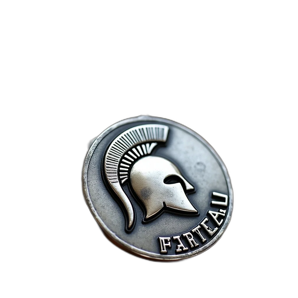 jewelry, face, staff, hat, 3d render, silver, medal, detailed transparent PNG cut-out