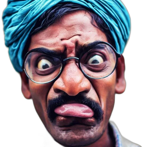 face, mask, staff, animal, photorealistic, cartoon, comic book art, 3d render transparent PNG cut-out