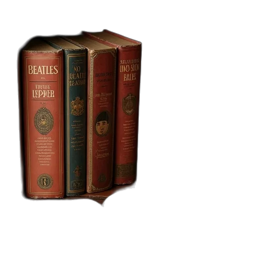 3d render, there, beatles, books transparent PNG cut-out
