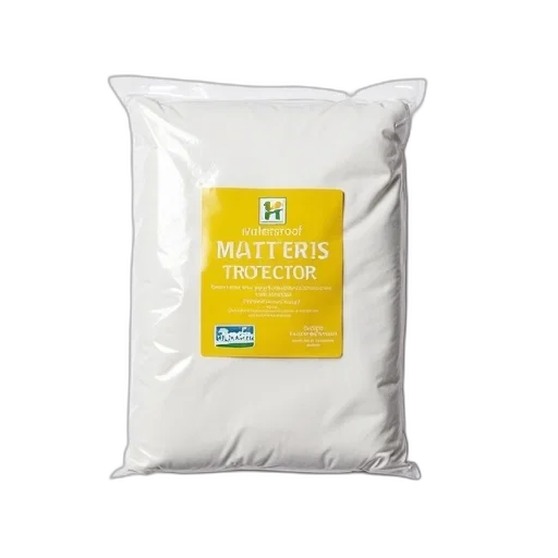 white, mattress, protector, yellow, label, reads, waterproof, logo transparent PNG cut-out