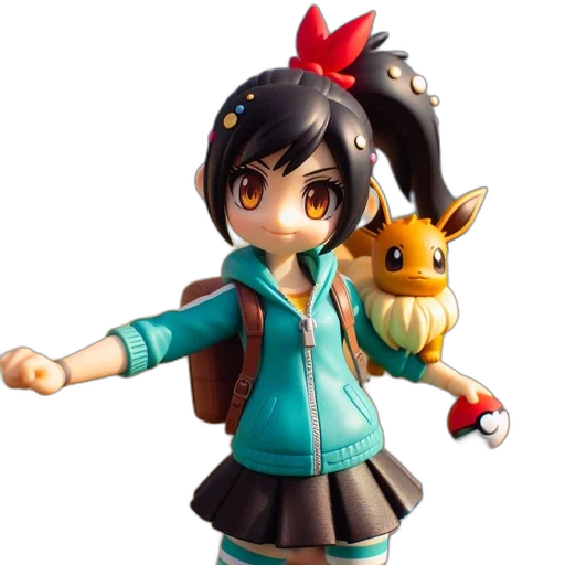 staff, 3d render, concept art, fantasy art, young, girl, black, hair transparent PNG cut-out