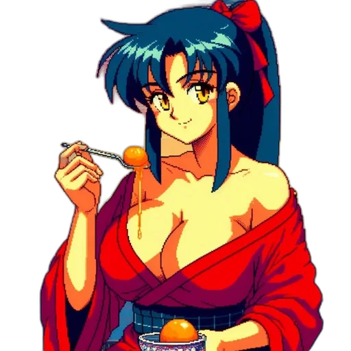 dress, jewelry, staff, pixel art, vaporwave, anime, concept art, fire transparent PNG cut-out
