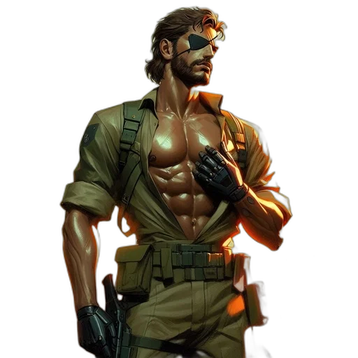 weapon, concept art, cyberpunk, comic book art, pixel art, green, rugged, bearded transparent PNG cut-out