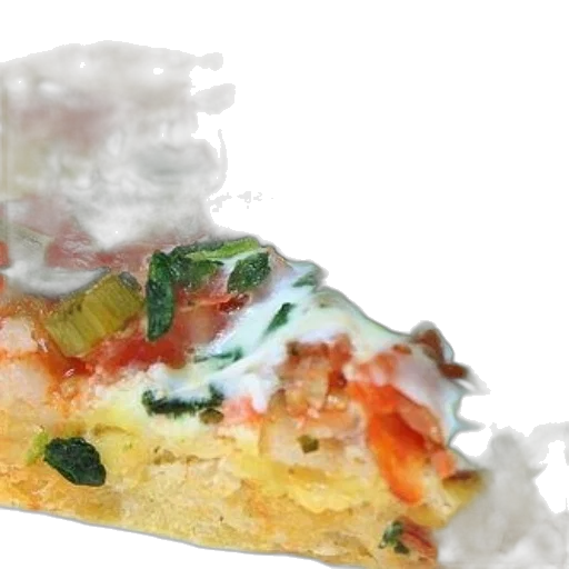 food, photorealistic, 3d render, slice, vegetable, pizza, spinach, tomatoes transparent PNG cut-out