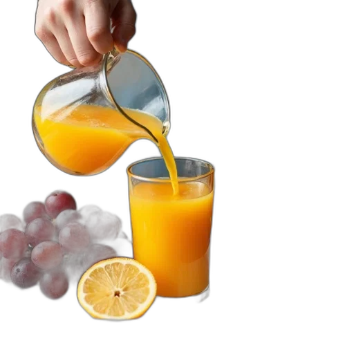 food, weapon, bottle, 3d render, photorealistic, person, pouring, orange transparent PNG cut-out