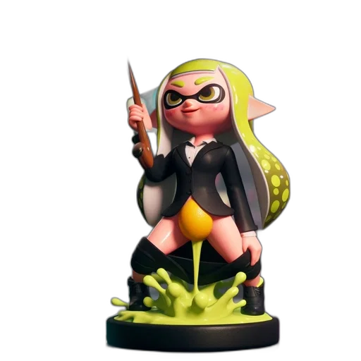 weapon, staff, concept art, 3d render, animated, woman, yellow, skirt transparent PNG cut-out