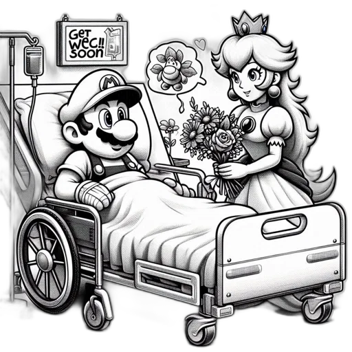 crown, concept art, comic book art, pixel art, cartoon, mario, lies, hospital transparent PNG cut-out