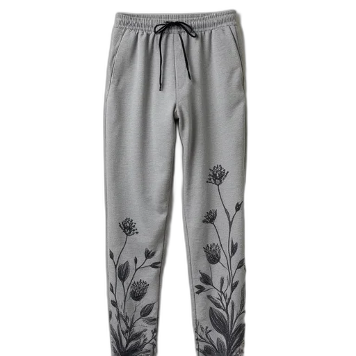monochrome, pant, printed, pattern, made, light, gray, dark transparent PNG cut-out