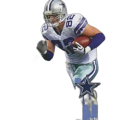 photorealistic, concept art, football, player, white, blue, uniform, running transparent PNG cut-out