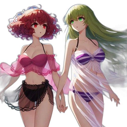 dress, concept art, anime, pixel art, vaporwave, underwater, beach, green transparent PNG cut-out