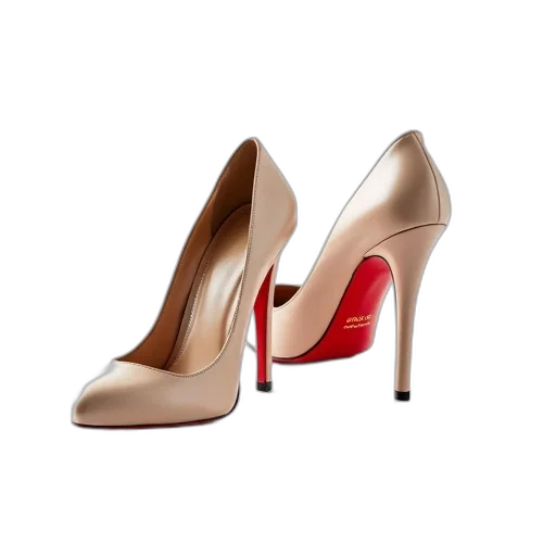 shoes, 3d render, red, pair, high-heeled, light, brown, upper transparent PNG cut-out