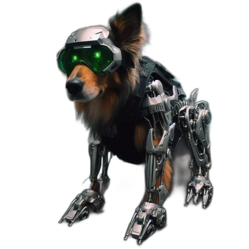robot, animal, creature, weapon, cyberpunk, concept art, 3d render, vaporwave transparent PNG cut-out