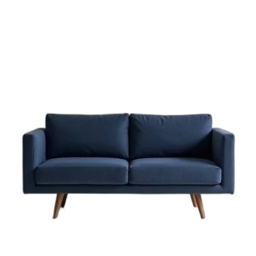 furniture, crown, 3d render, blue, modern, minimalist, sofa, low transparent PNG cut-out