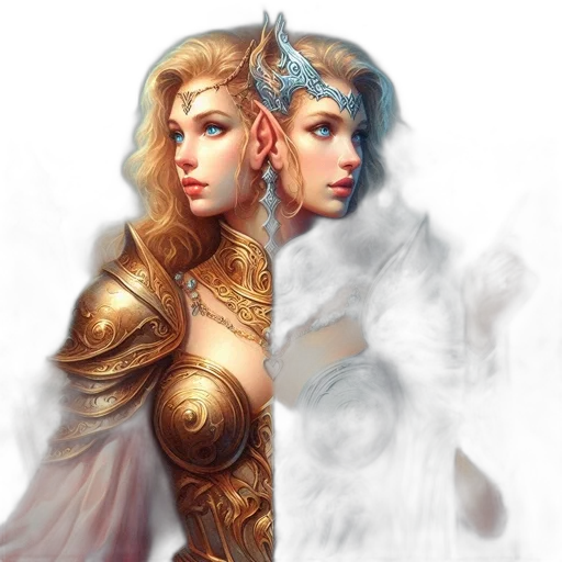 sword, fantasy art, concept art, comic book art, photorealistic, golden, pastel, two transparent PNG cut-out
