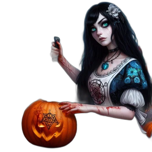 fantasy art, concept art, photorealistic, pixel art, dark, mystic, setting, woman transparent PNG cut-out