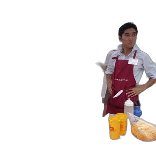 food, staff, jacket, bottle, 3d render, photorealistic, oil painting, man transparent PNG cut-out