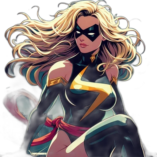 comic book art, concept art, cartoon, fantasy art, golden, dark, superhero, lightning transparent PNG cut-out