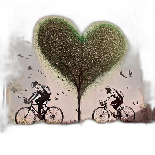 concept art, fantasy art, photorealistic, watercolor, green, earth tones, vibrant, urban transparent PNG cut-out