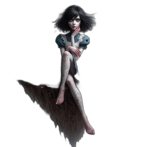 concept art, fantasy art, comic book art, pixel art, whimsical, scene, inspired, alice transparent PNG cut-out